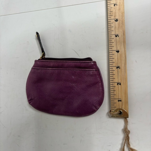Coach purple leather coin pouch - Picture 2 of 3